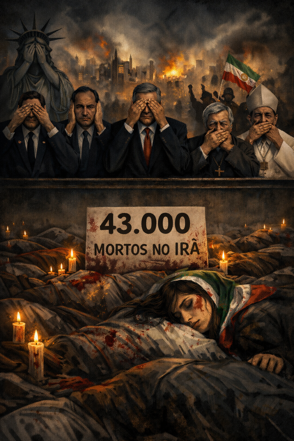 Tragédia no Irã: Repressão a Protestos Pode Ter Deixado Mais de 43 Mil Mortos