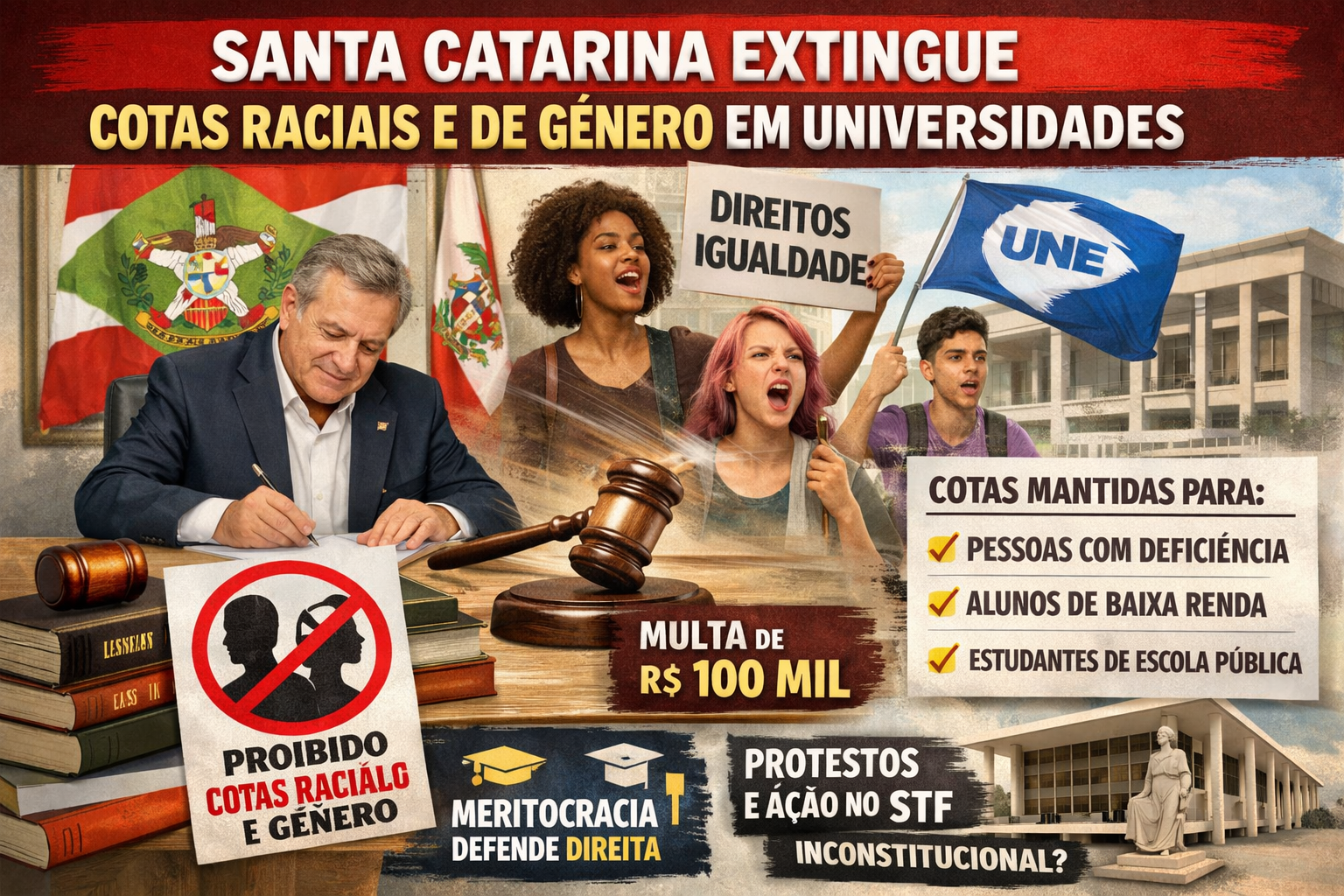 Santa Catarina Extingue Cotas Raciais e de Gênero em Universidades Estaduais