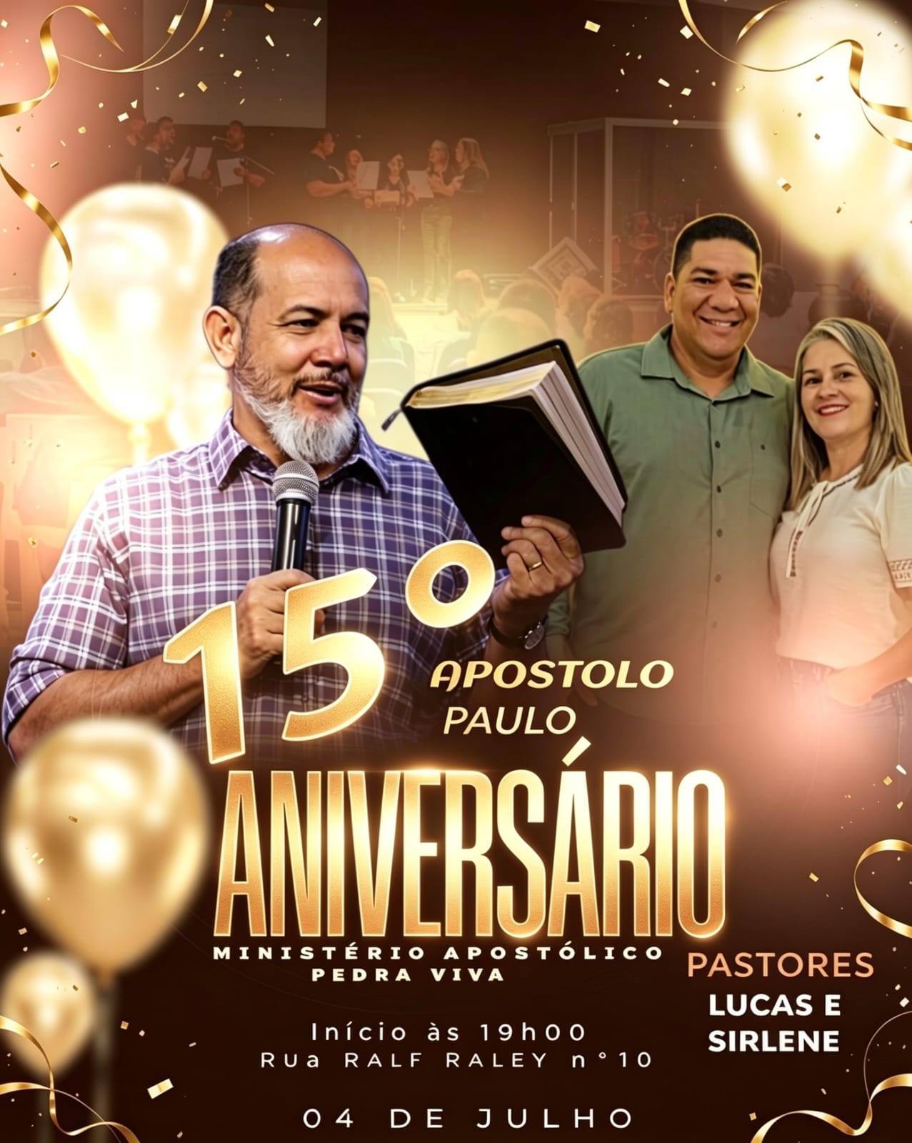 Ministério Apostólico Pedra Viva celebra 15 anos de história em Ouro Branco do Sul