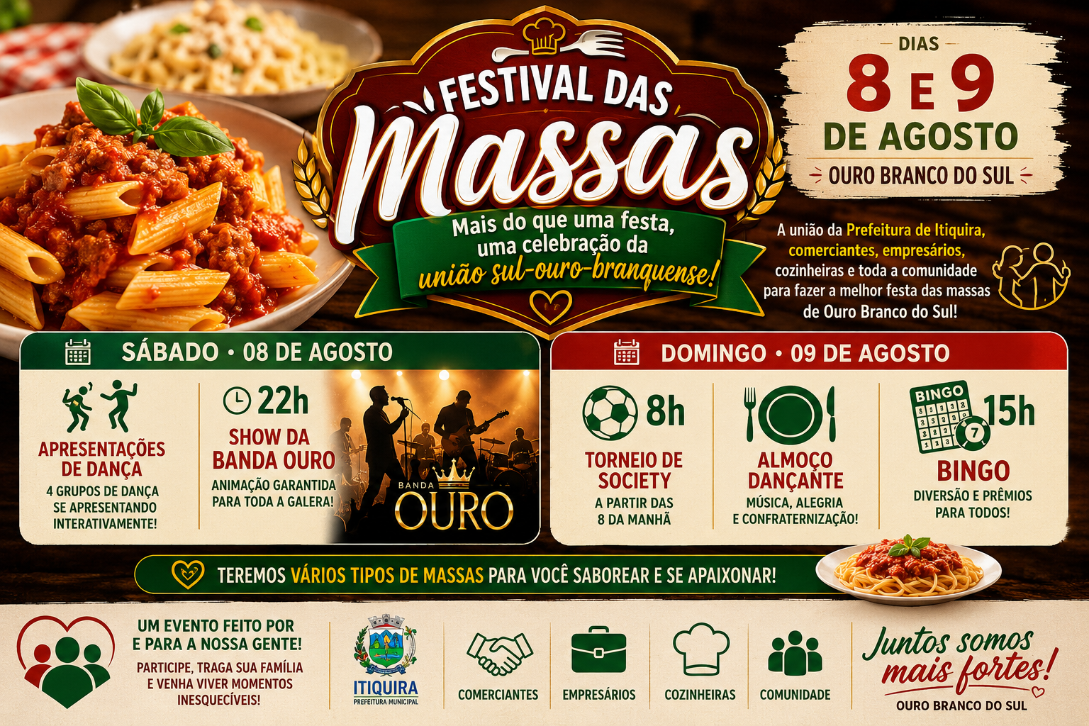 Festival das Massas: mais do que uma festa, uma celebração da união sul-ouro-branquense